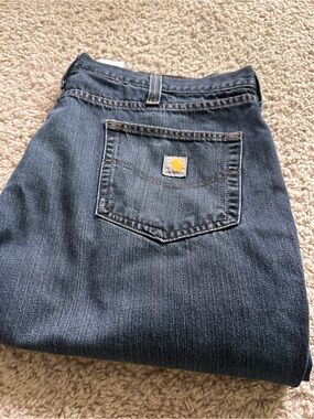 Carhartt Men’s Indigo Straight Jeans with Logo Patch